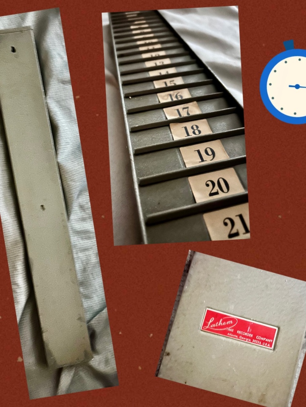 Vintage  Lathem Time Card Rack - Picture 2 of 2